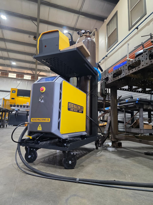 Darkstar 1800 laser welder and wire feeder, low front shop angle