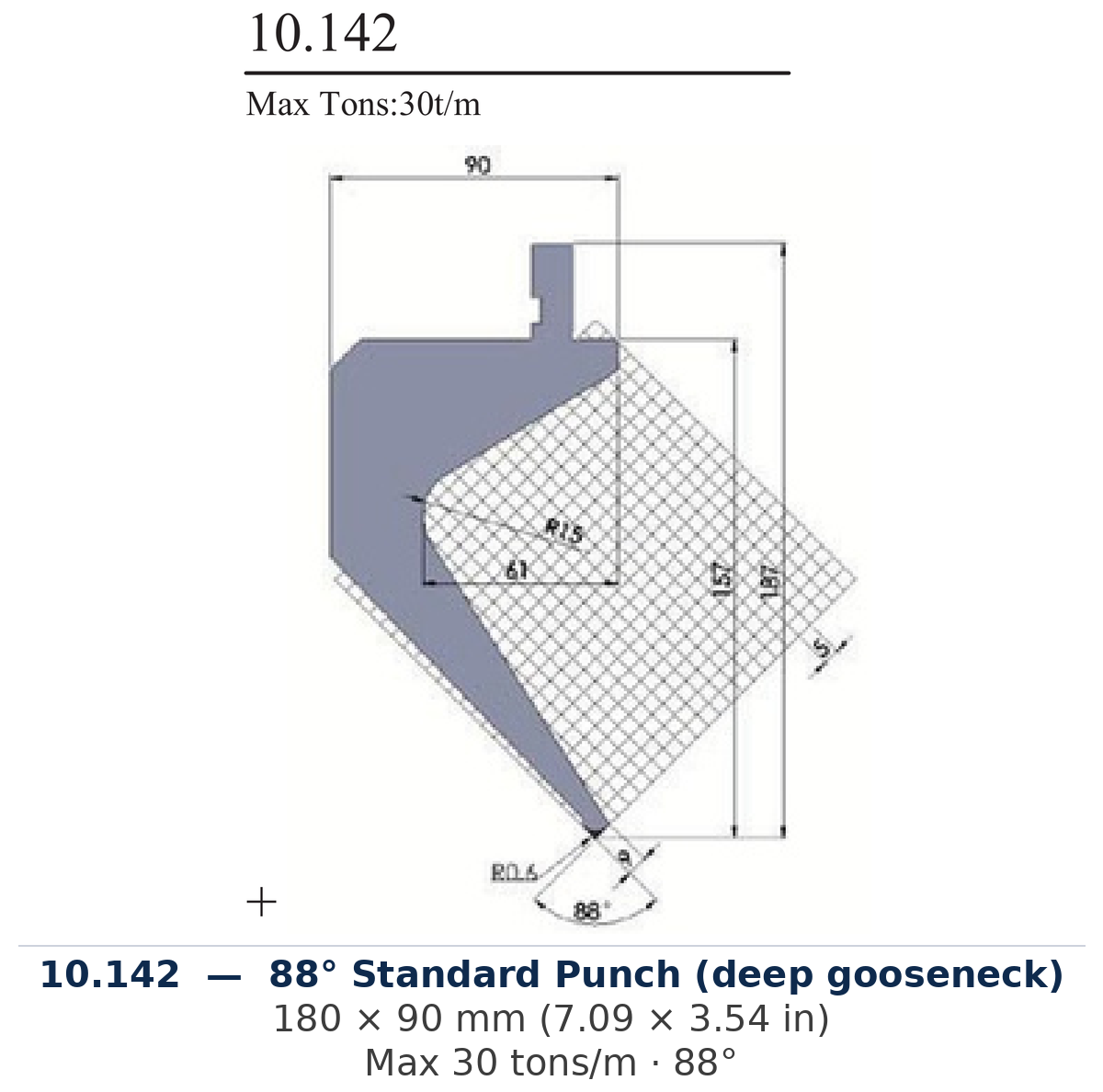 10.142 - 88° Standard Punch (deep gooseneck) (factory catalog drawing)