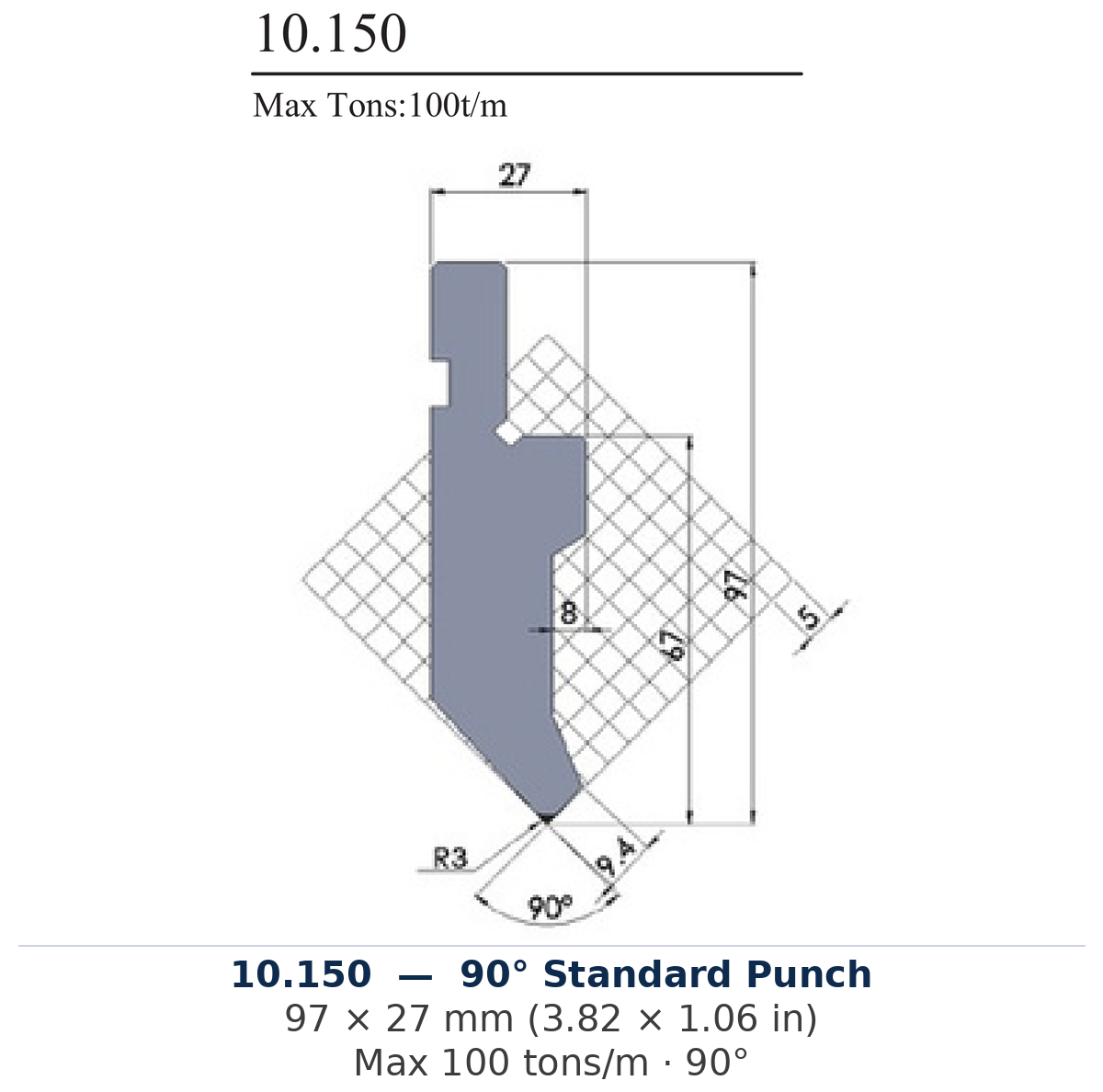 10.150 - 90° Standard Punch (factory catalog drawing)