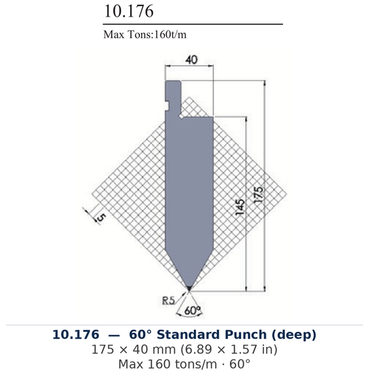 10.176 - 60° Standard Punch (deep) (factory catalog drawing)