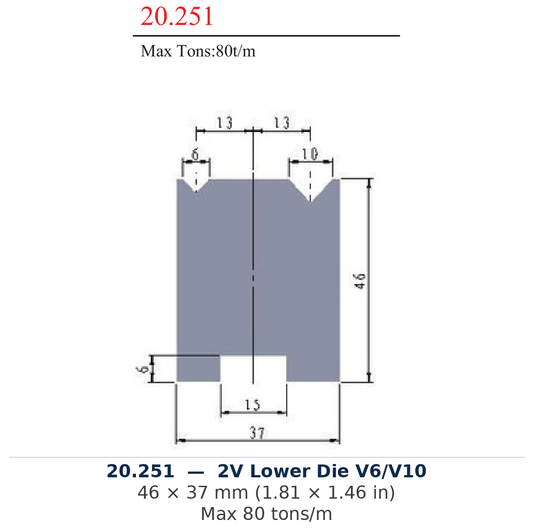 20.251 - 2V Lower Die V6/V10 (factory catalog drawing)