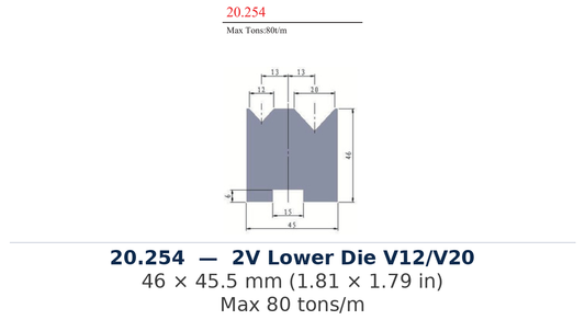 20.254 - 2V Lower Die V12/V20 (factory catalog drawing)