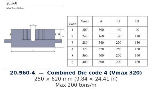 20.560-4 - Combined Die code 4 (Vmax 320) (factory catalog drawing)